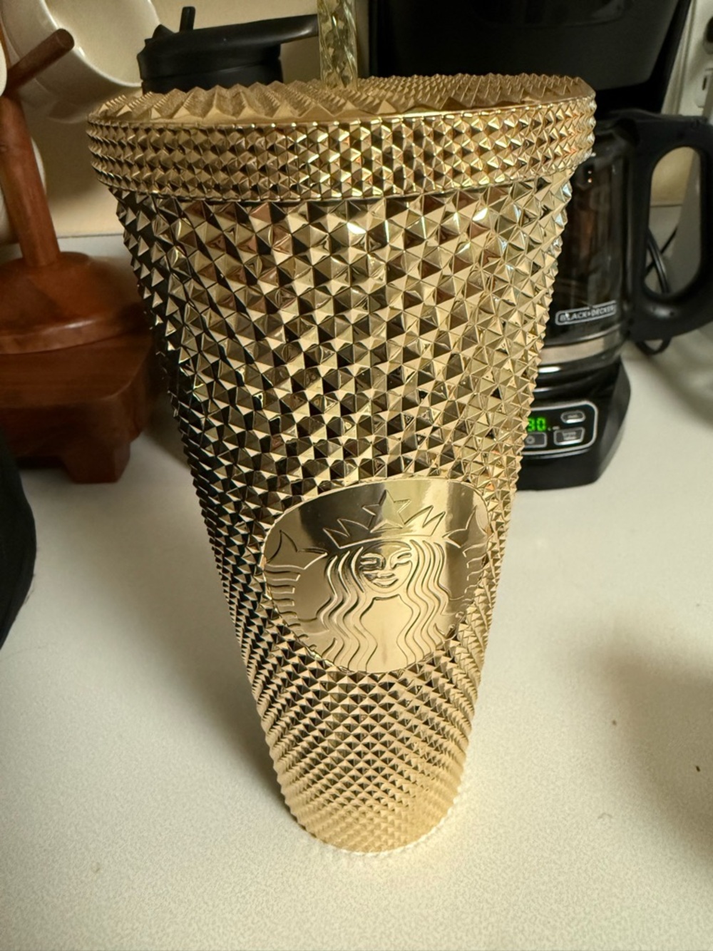 Starbucks Metallic Gold Studded Travel Cup